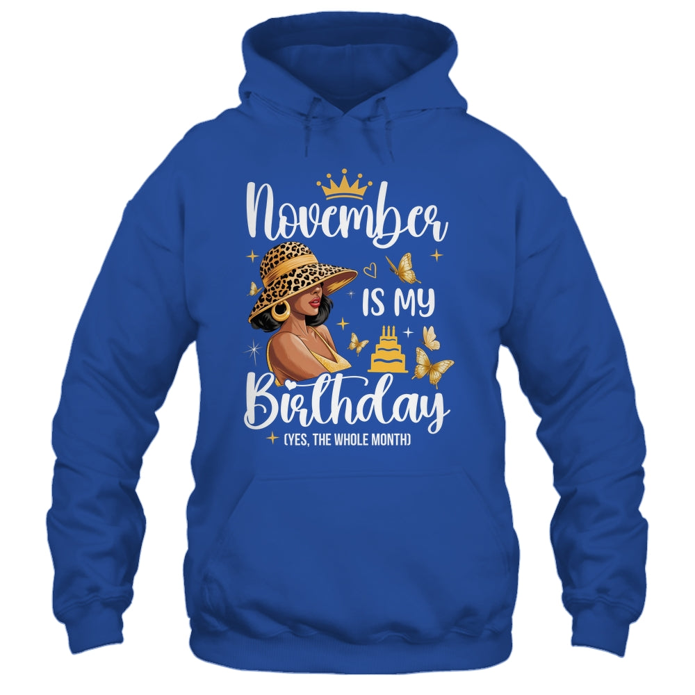 November Is My Birthday African American Woman Birthday Queen Shirt & Tank Top | teecentury
