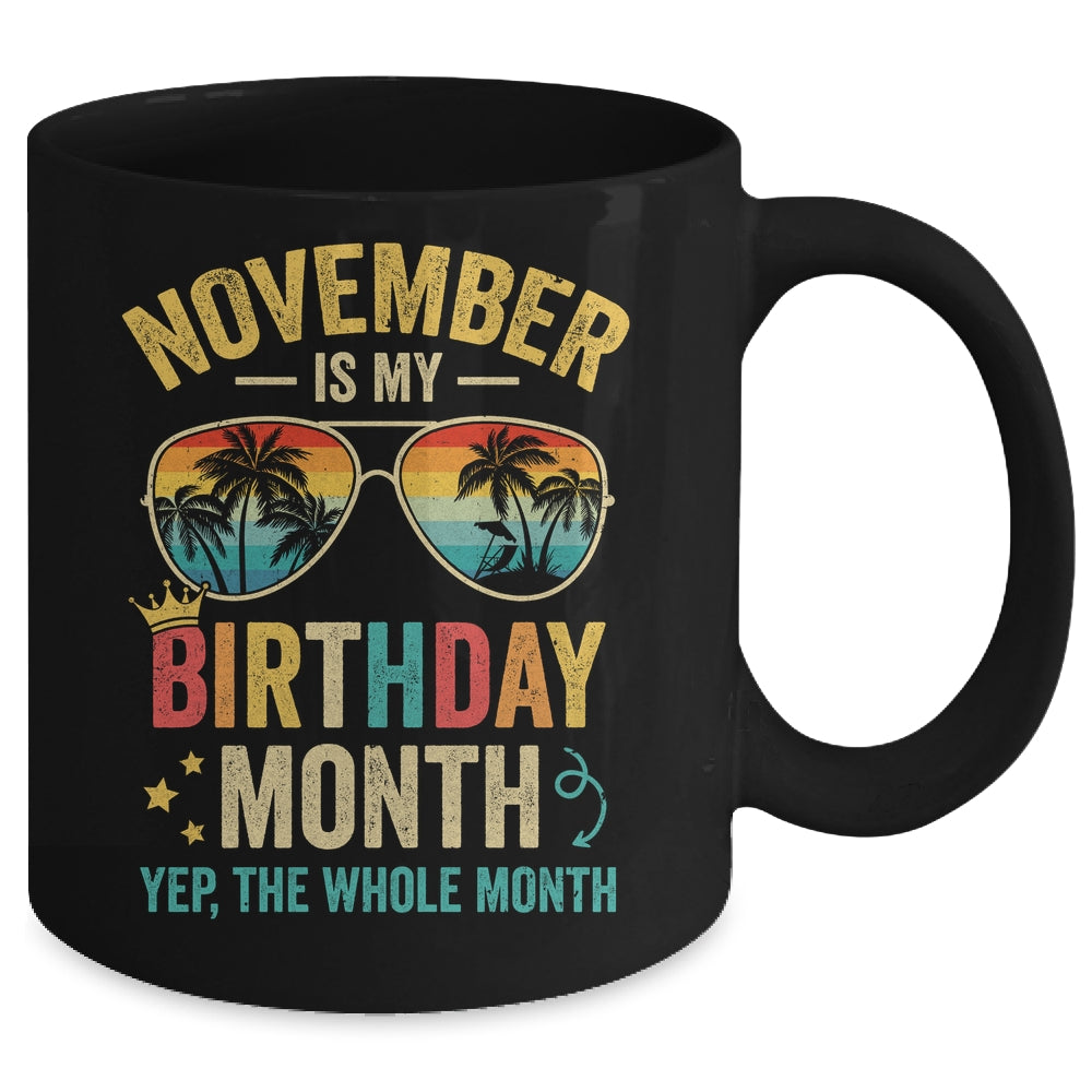 November Is My Birthday Retro Sunglasses Funny Birthday Mug | teecentury