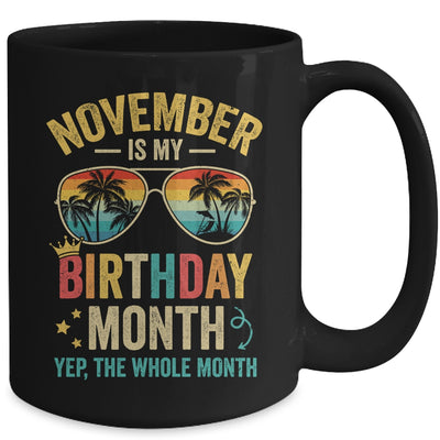November Is My Birthday Retro Sunglasses Funny Birthday Mug | teecentury