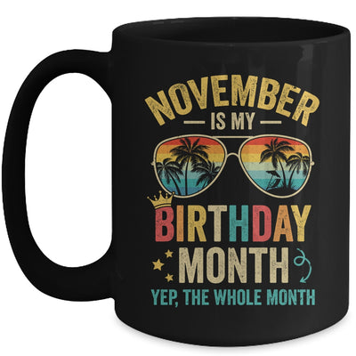 November Is My Birthday Retro Sunglasses Funny Birthday Mug | teecentury
