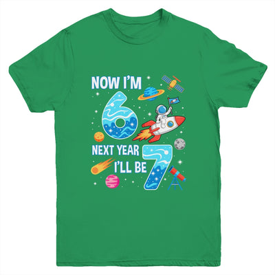Now I'm 6 Next Year I'll Be 7 Astronaut 7th Birthday Boy Youth Shirt | teecentury