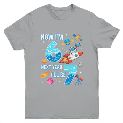 Now I'm 6 Next Year I'll Be 7 Astronaut 7th Birthday Boy Youth Shirt | teecentury
