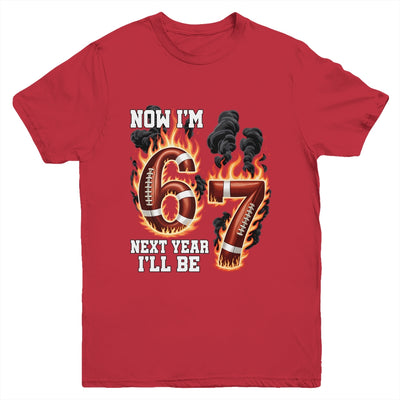 Now I'm 6 Next Year I'll Be 7 Football Drip 7th Birthday Boy Youth Shirt | teecentury