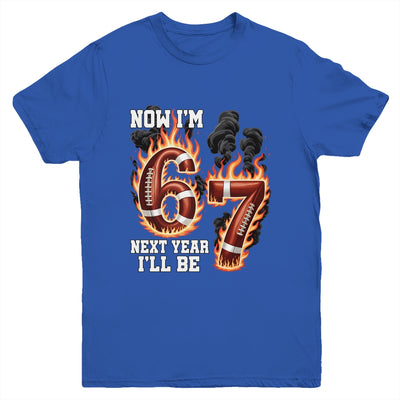 Now I'm 6 Next Year I'll Be 7 Football Drip 7th Birthday Boy Youth Shirt | teecentury