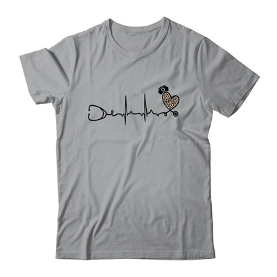 Nurse Stethoscope Heartbeat Leopard Nursing For Women Shirt & Tank Top | teecentury