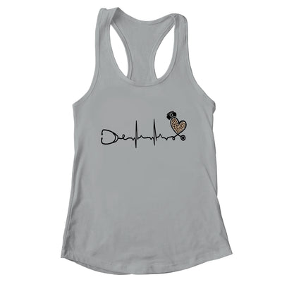 Nurse Stethoscope Heartbeat Leopard Nursing For Women Shirt & Tank Top | teecentury