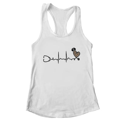 Nurse Stethoscope Heartbeat Leopard Nursing For Women Shirt & Tank Top | teecentury