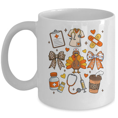 Nurse Thanksgiving Thankful Turkey Healthcare Worker Autumn Mug | teecentury