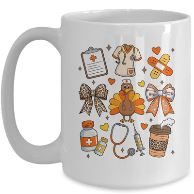 Nurse Thanksgiving Thankful Turkey Healthcare Worker Autumn Mug | teecentury