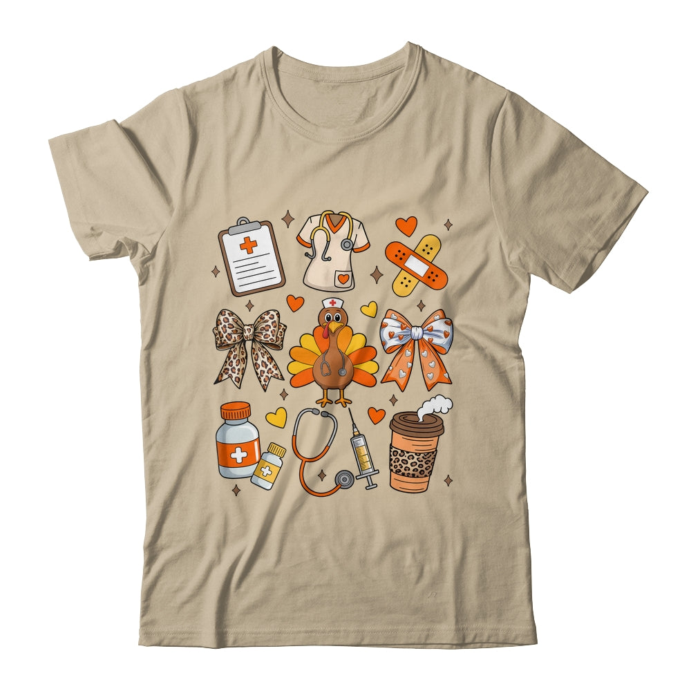 Nurse Thanksgiving Thankful Turkey Healthcare Worker Autumn Shirt & Sweatshirt | teecentury