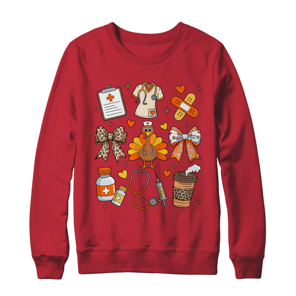 Nurse Thanksgiving Thankful Turkey Healthcare Worker Autumn Shirt & Sweatshirt | teecentury