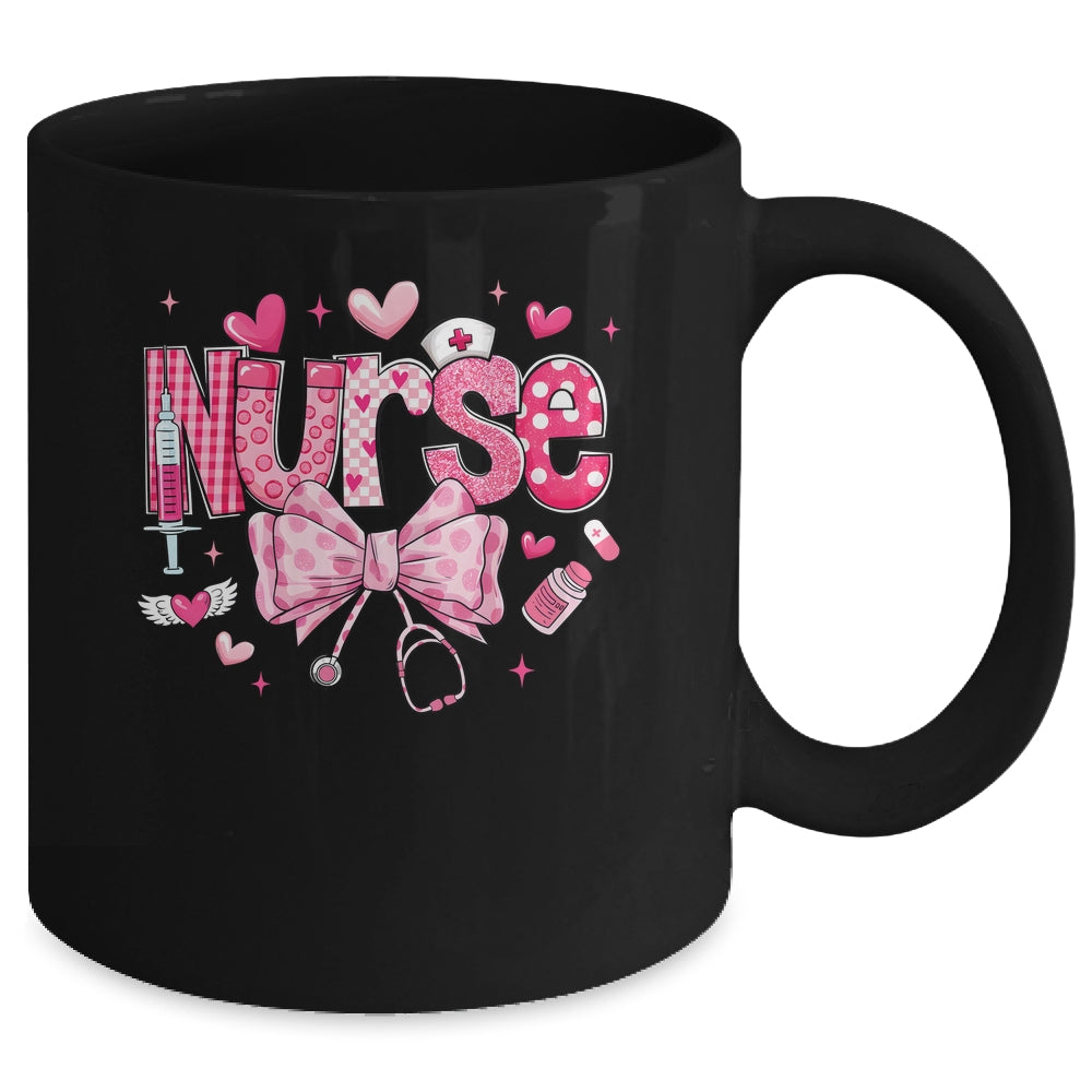 Nurse Valentines Cute Coquette Stethoscope Nursing NICU Mug | teecentury