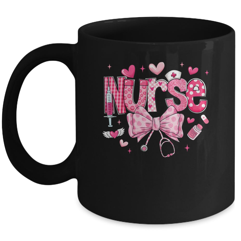 Nurse Valentines Cute Coquette Stethoscope Nursing NICU Mug | teecentury