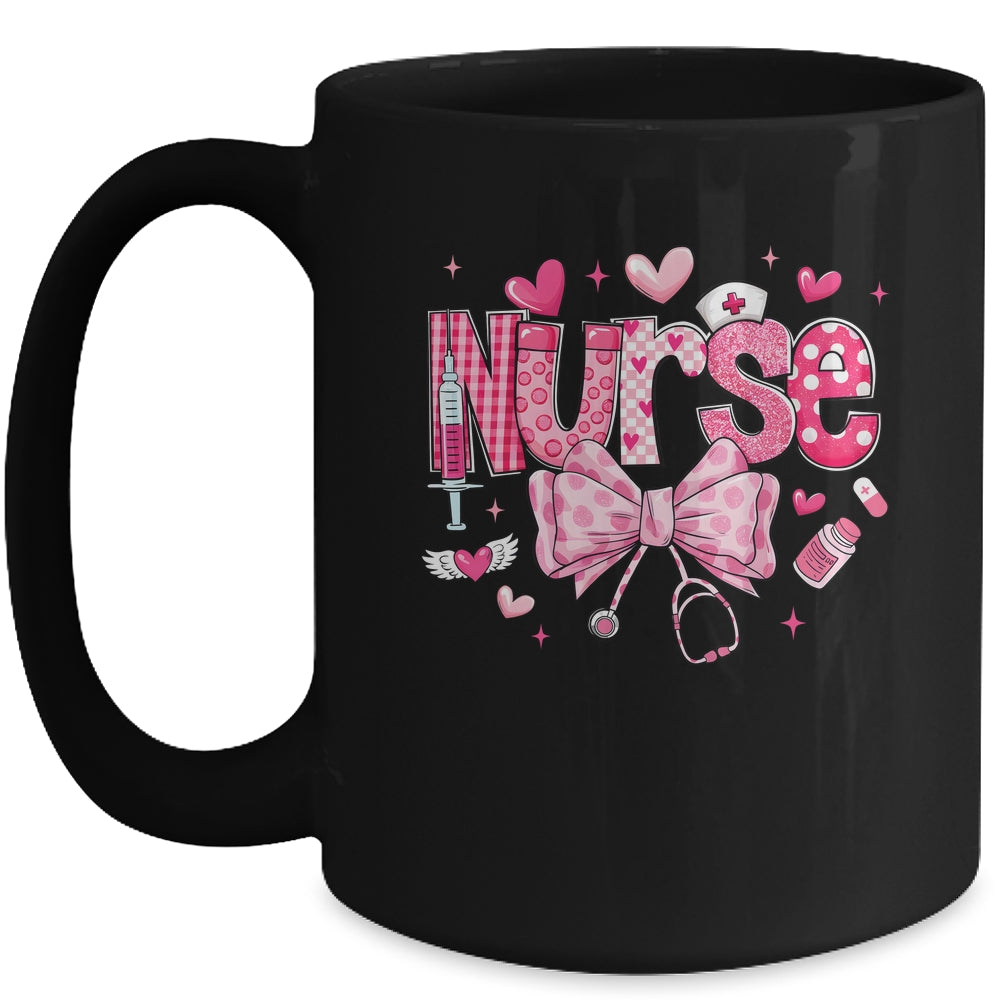 Nurse Valentines Cute Coquette Stethoscope Nursing NICU Mug | teecentury