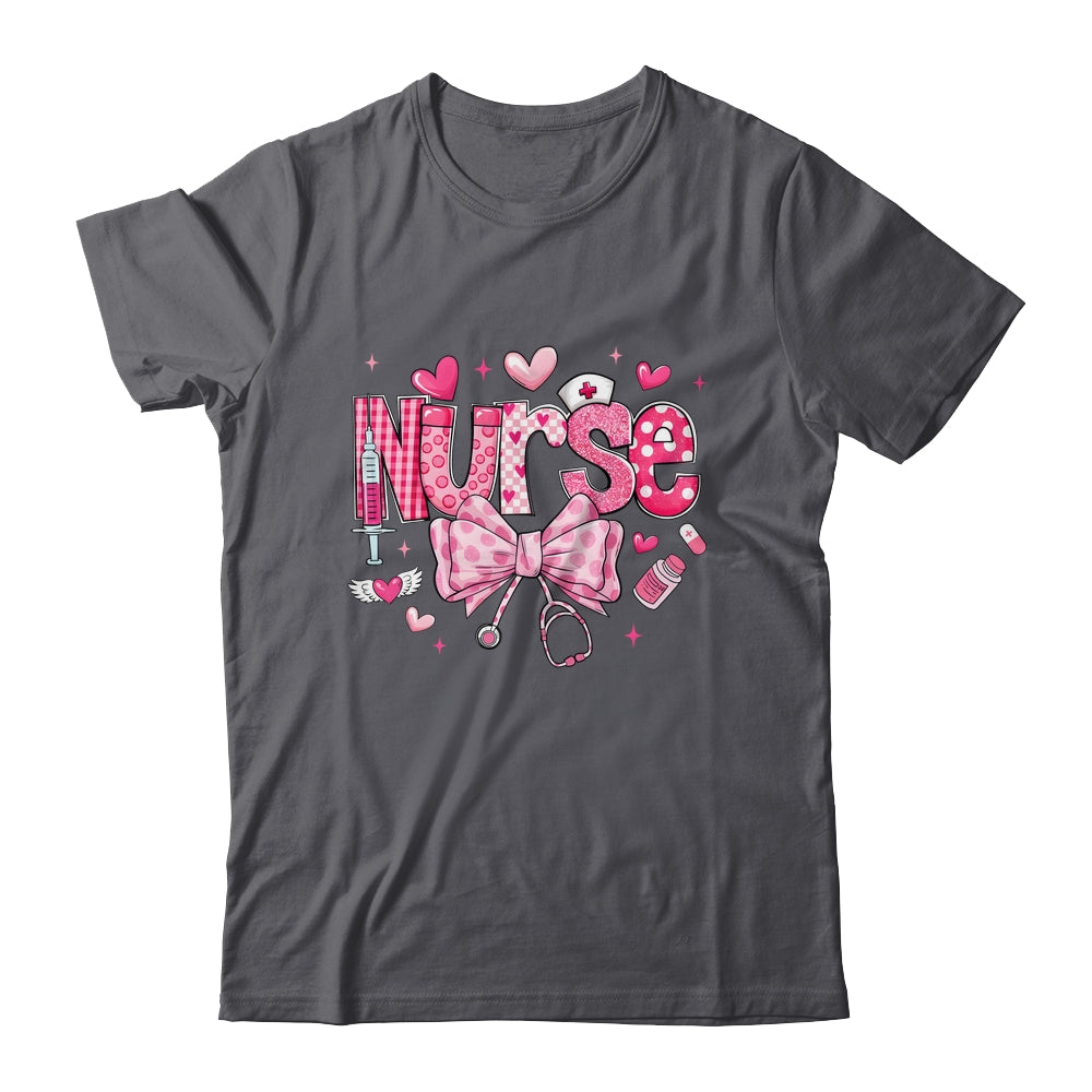 Nurse Valentines Cute Coquette Stethoscope Nursing NICU Shirt & Sweatshirt | teecentury
