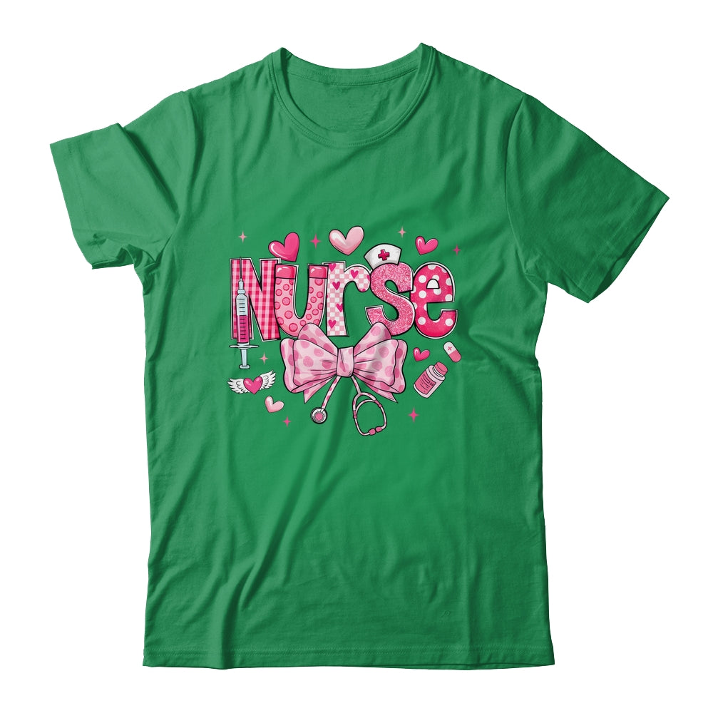 Nurse Valentines Cute Coquette Stethoscope Nursing NICU Shirt & Sweatshirt | teecentury