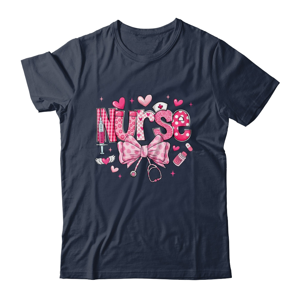 Nurse Valentines Cute Coquette Stethoscope Nursing NICU Shirt & Sweatshirt | teecentury