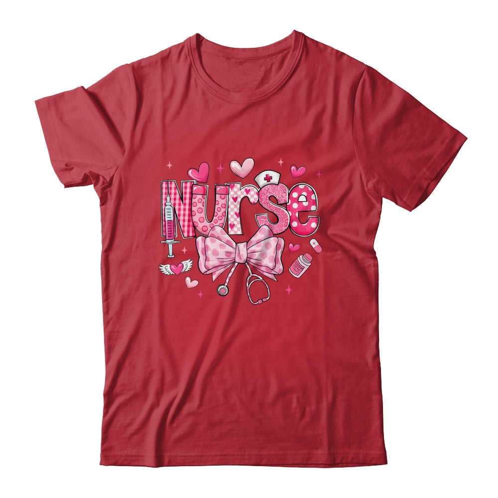 Nurse Valentines Cute Coquette Stethoscope Nursing NICU Shirt & Sweatshirt | teecentury