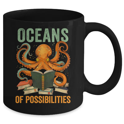 Oceans Of Possibilities Octopus Reading Book Bookworm Reader Mug | teecentury