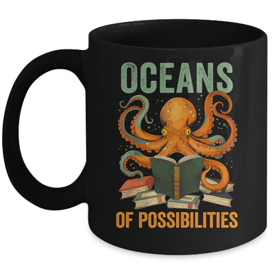 Oceans Of Possibilities Octopus Reading Book Bookworm Reader Mug | teecentury