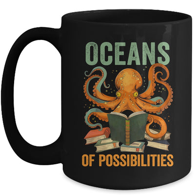 Oceans Of Possibilities Octopus Reading Book Bookworm Reader Mug | teecentury