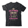 October 1949 75 Years Of Being Awesome Retro 75th Birthday Shirt & Tank Top | teecentury