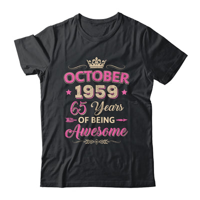 October 1959 65 Years Of Being Awesome Retro 65th Birthday Shirt & Tank Top | teecentury