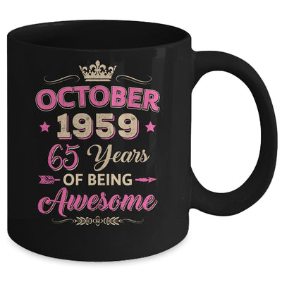 October 1959 65 Years Of Being Awesome Retro 65th Birthday Mug | teecentury