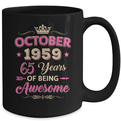 October 1959 65 Years Of Being Awesome Retro 65th Birthday Mug | teecentury