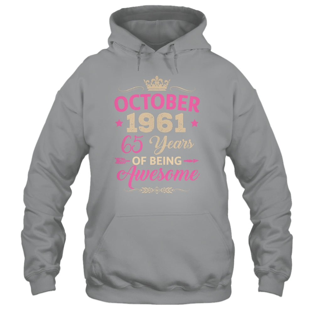 October 1961 65 Years Of Being Awesome Retro 65th Birthday Shirt & Tank Top | teecentury