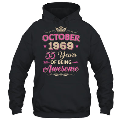 October 1969 55 Years Of Being Awesome Retro 55th Birthday Shirt & Tank Top | teecentury