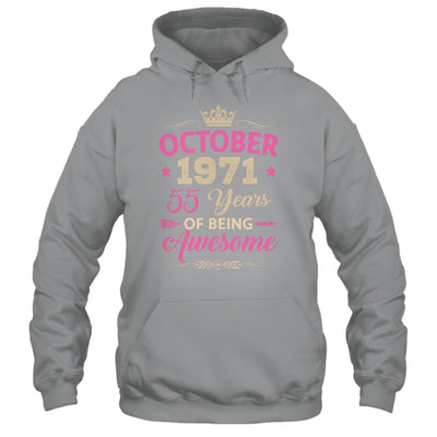 October 1971 55 Years Of Being Awesome Retro 55th Birthday Shirt & Tank Top | teecentury