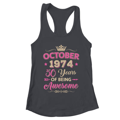 October 1974 50 Years Of Being Awesome Retro 50th Birthday Shirt & Tank Top | teecentury