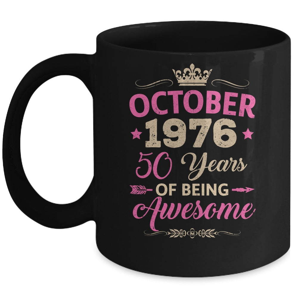 October 1976 50 Years Of Being Awesome Retro 50th Birthday Mug | teecentury