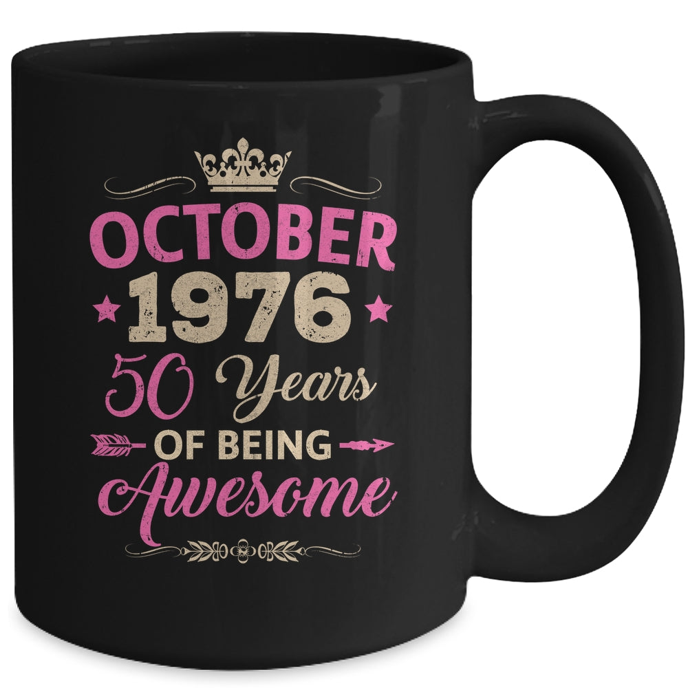 October 1976 50 Years Of Being Awesome Retro 50th Birthday Mug | teecentury