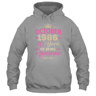 October 1986 40 Years Of Being Awesome Retro 40th Birthday Shirt & Tank Top | teecentury