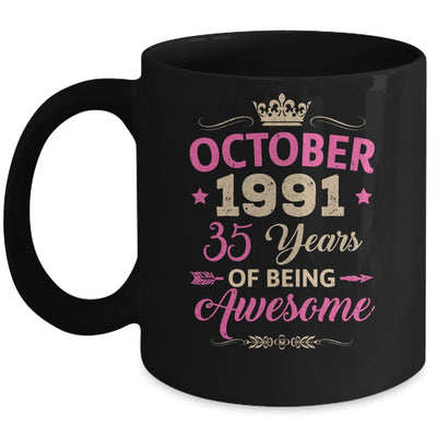 October 1991 35 Years Of Being Awesome Retro 35th Birthday Mug | teecentury