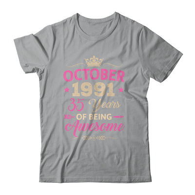 October 1991 35 Years Of Being Awesome Retro 35th Birthday Shirt & Tank Top | teecentury