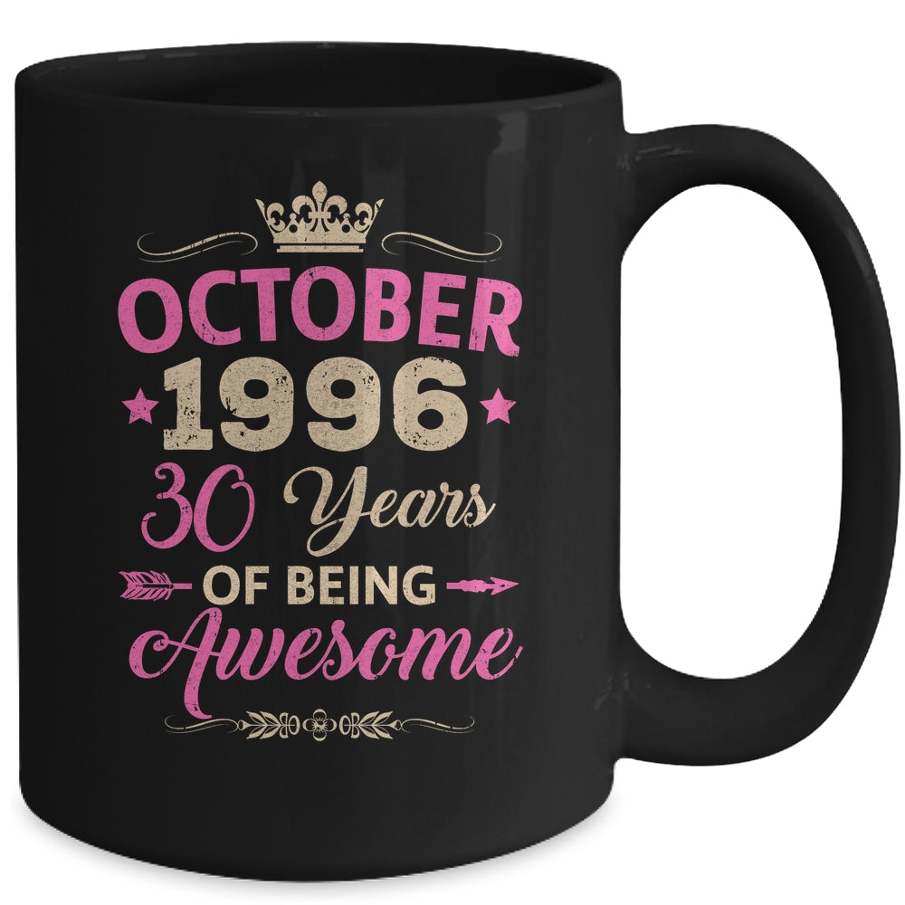 October 1996 30 Years Of Being Awesome Retro 30th Birthday Mug | teecentury