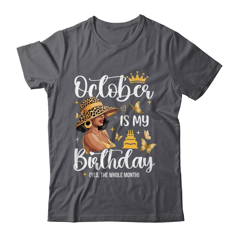 October Is My Birthday African American Woman Birthday Queen Shirt & Tank Top | teecentury