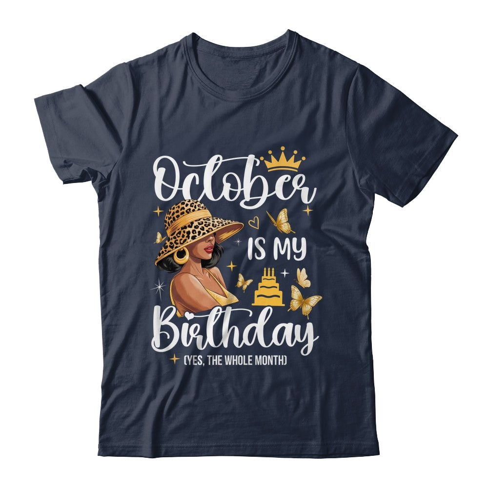 October Is My Birthday African American Woman Birthday Queen Shirt & Tank Top | teecentury