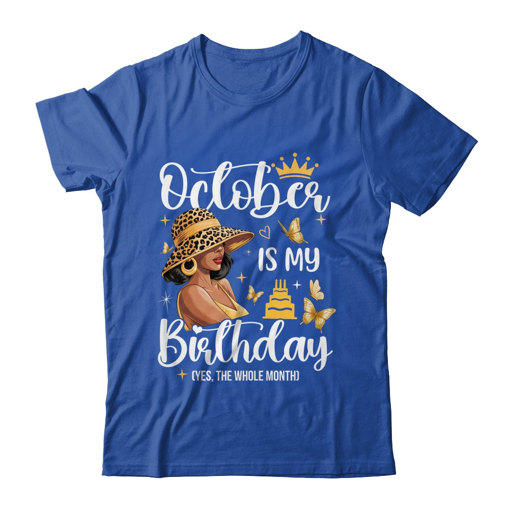 October Is My Birthday African American Woman Birthday Queen Shirt & Tank Top | teecentury