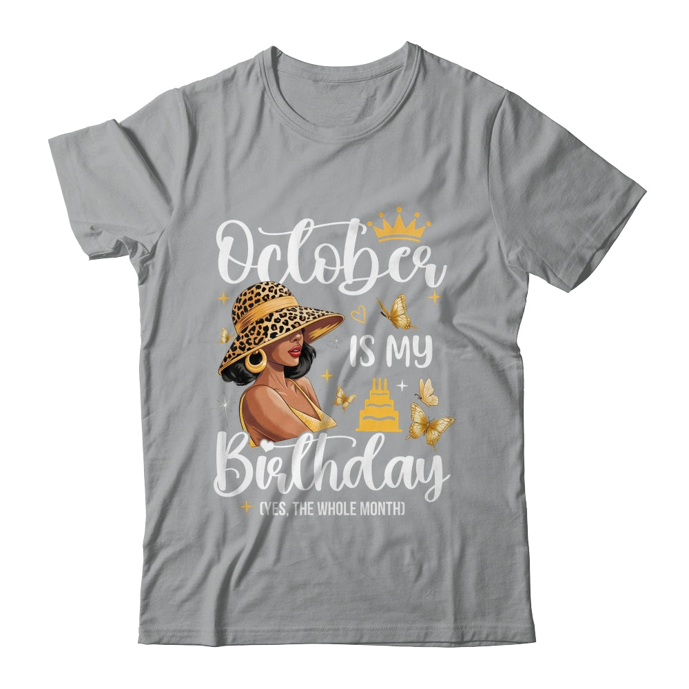 October Is My Birthday African American Woman Birthday Queen Shirt & Tank Top | teecentury