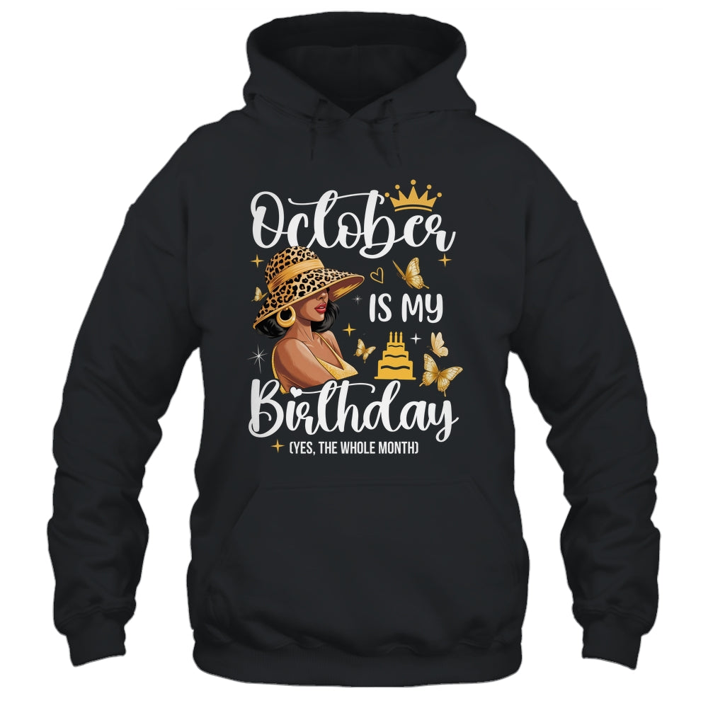October Is My Birthday African American Woman Birthday Queen Shirt & Tank Top | teecentury