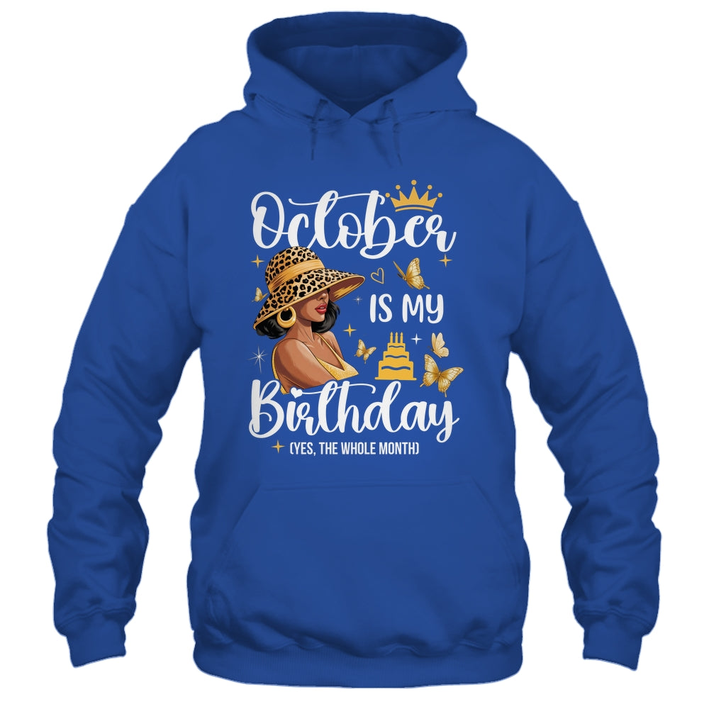October Is My Birthday African American Woman Birthday Queen Shirt & Tank Top | teecentury