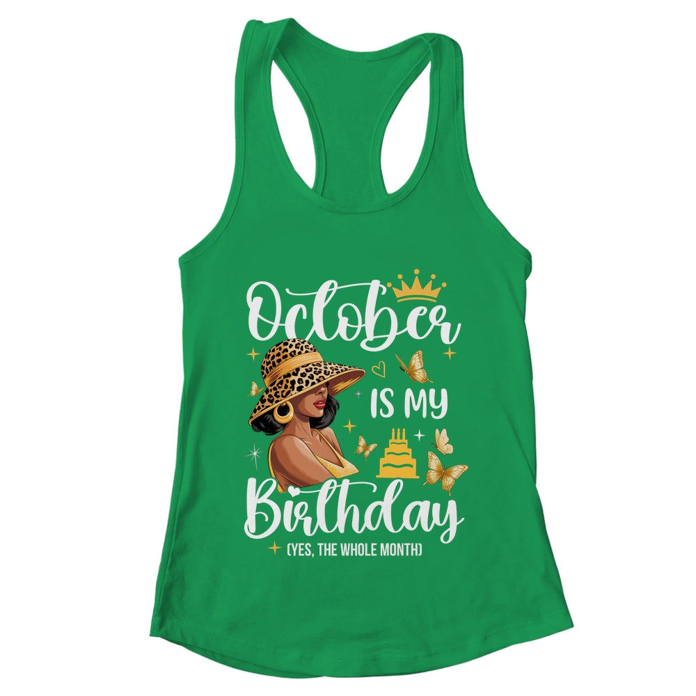 October Is My Birthday African American Woman Birthday Queen Shirt & Tank Top | teecentury