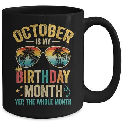 October Is My Birthday Retro Sunglasses Funny Birthday Mug | teecentury