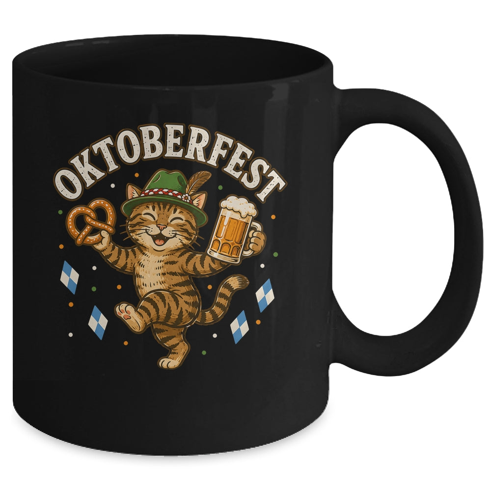 Octoberfest Cat Pretzel Mug Bavarian Hat German Women Men Mug | teecentury