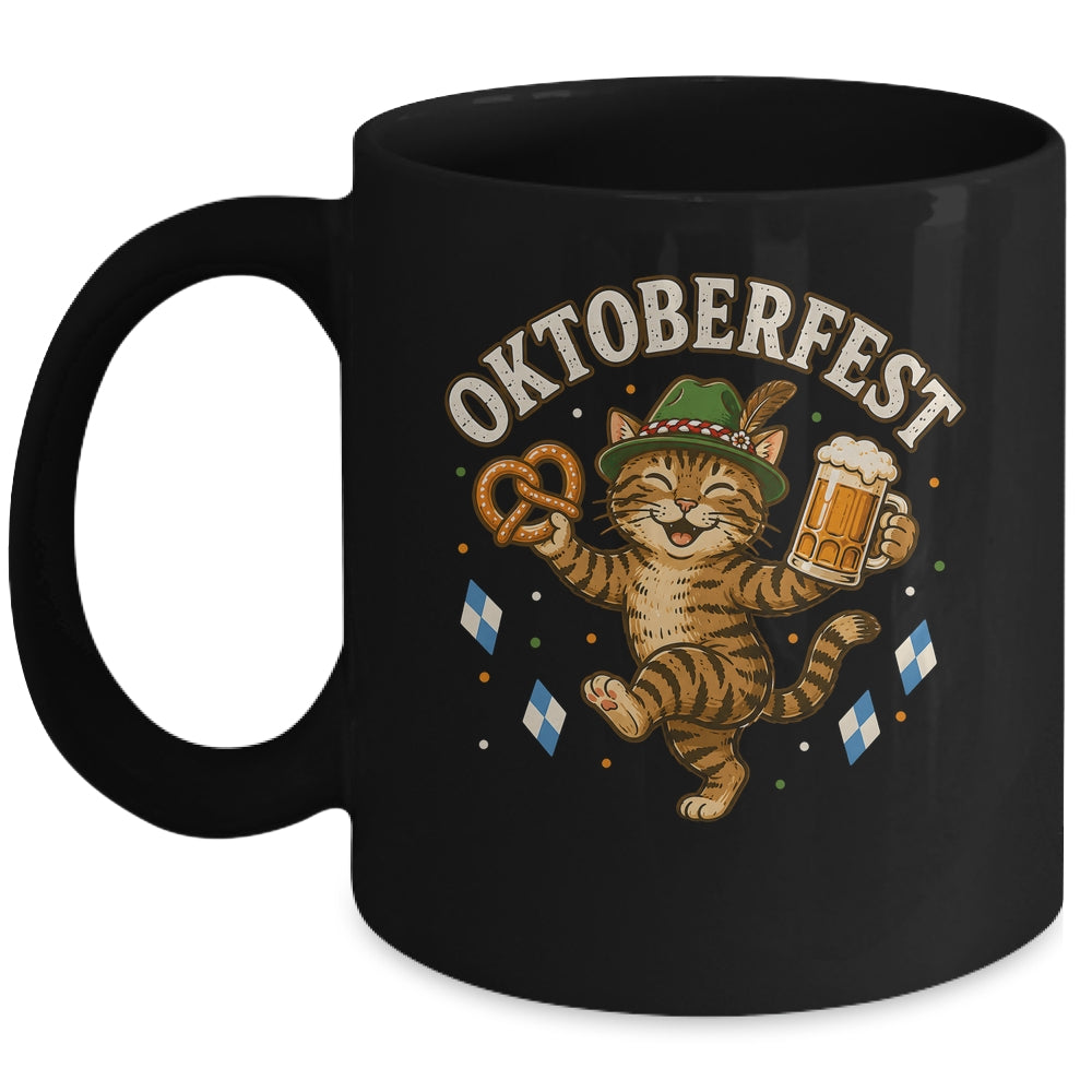 Octoberfest Cat Pretzel Mug Bavarian Hat German Women Men Mug | teecentury