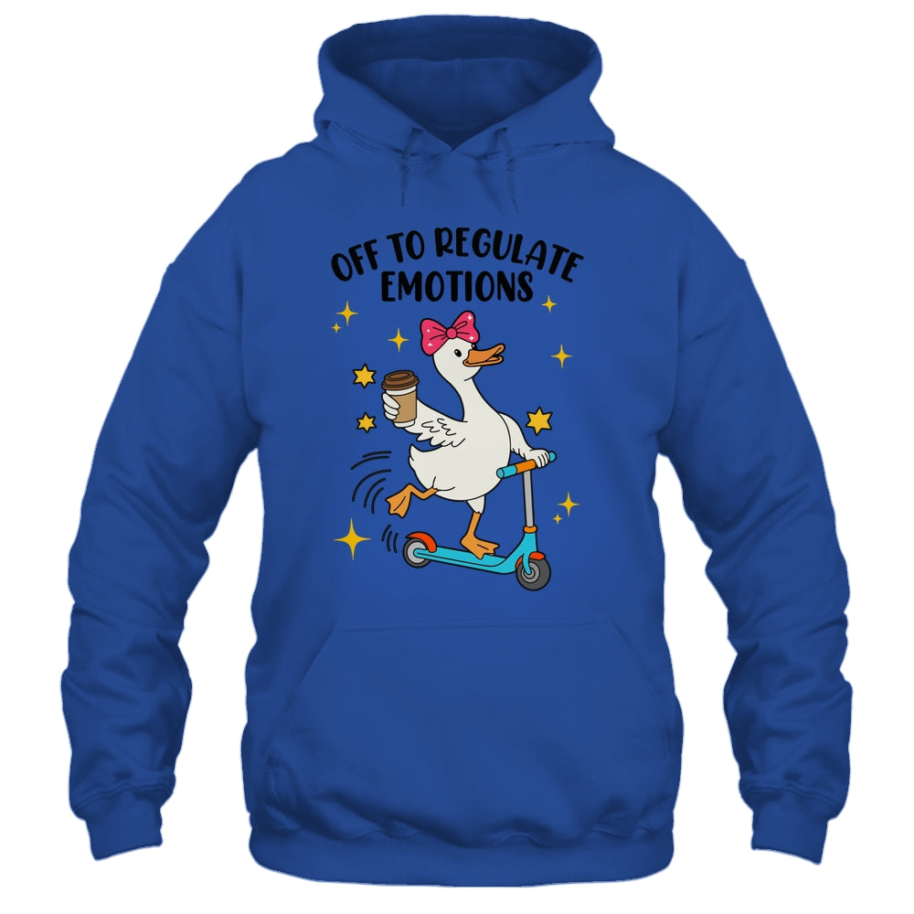 Off To Regulate Emotions Goose Funny Mental Health Counselor Shirt & Tank Top | teecentury